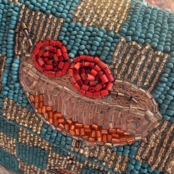 Anthropologie Blue and Silver Beaded Clutch - Picture 3 of 10